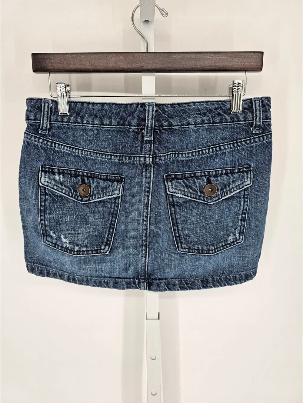 Vintage Y2K Mossimo Juniors Sz 9 Blue Jean Denim Mini Skirt 100% Cotton